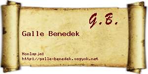 Galle Benedek névjegykártya