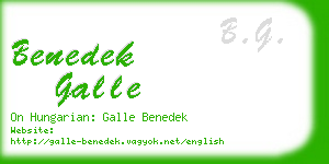 benedek galle business card